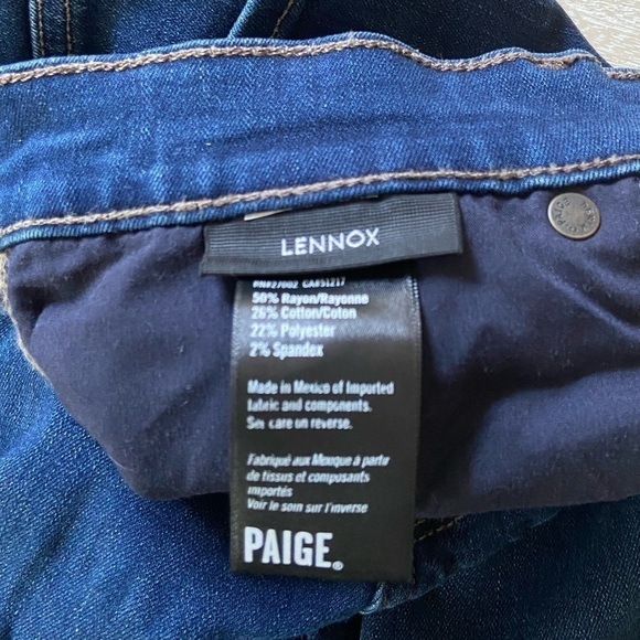 Paige Lennox Mack Premium Straight Fit Pants Men’s Dark Blue Denim Jeans 32 - Picture 9 of 11